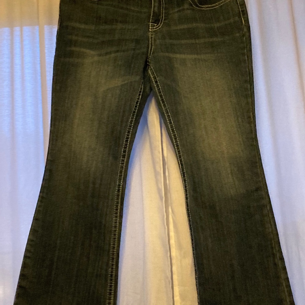 INC denim reg fit bootleg short PS